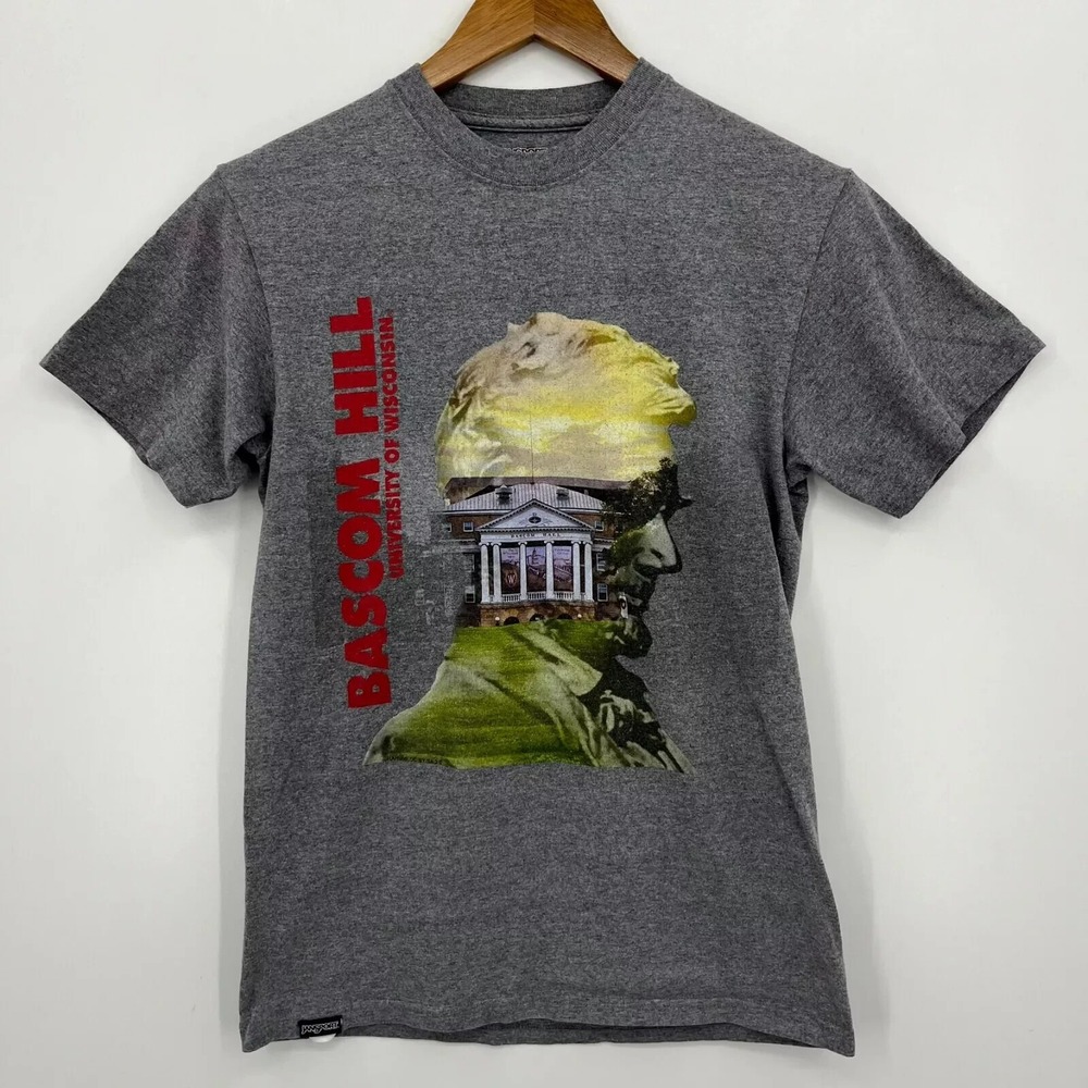 JanSport Adult University of Wisconsin Bascom Hill Graphic T-Shirt Gray Small